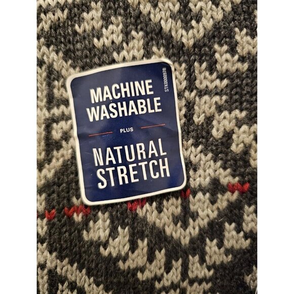 NWT‎ Men's IZOD Fair Isle 1/4 Zip Sweater Dark Gray Size Large - Picture 10 of 11